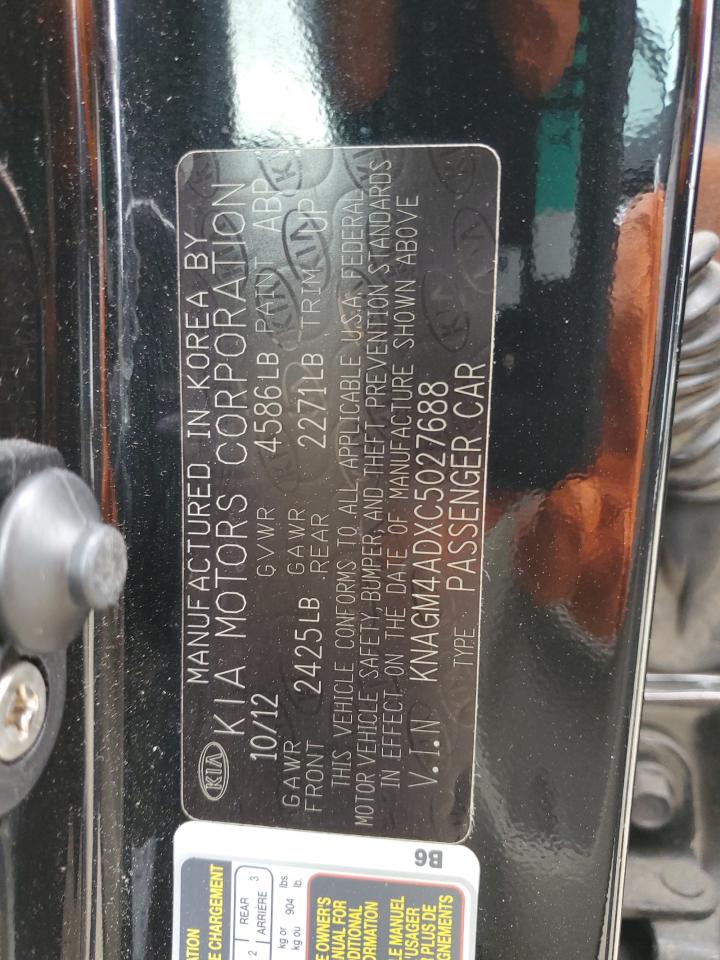 2012 Kia Optima Hybrid VIN: KNAGM4ADXC5027688 Lot: 86316755