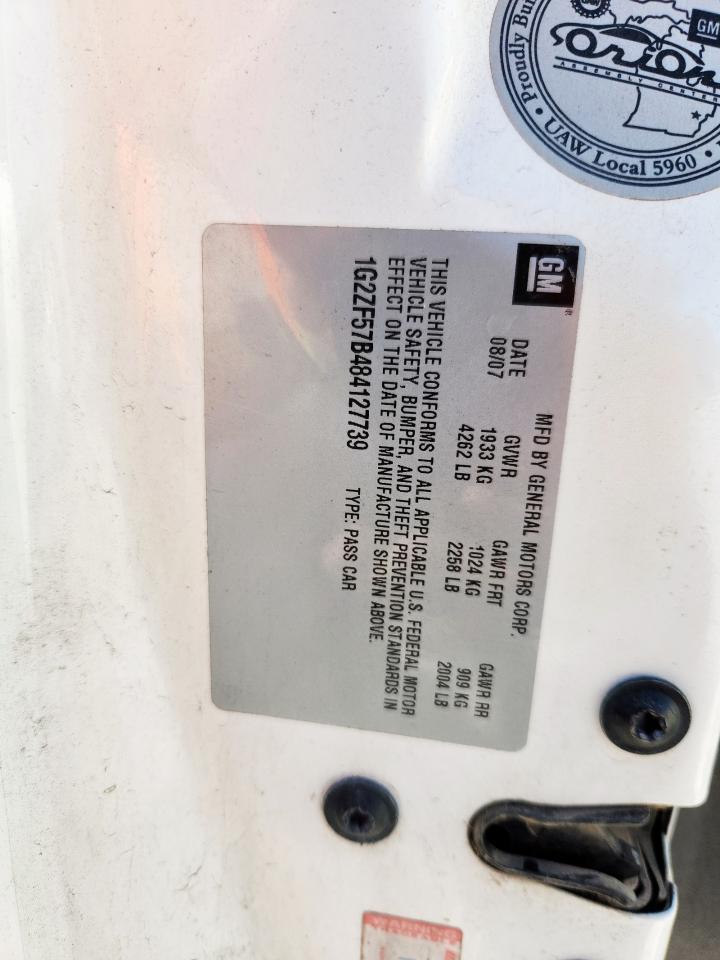 2008 Pontiac G6 Value Leader VIN: 1G2ZF57B484127739 Lot: 86248305