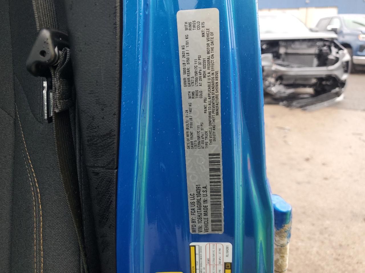 2024 Jeep Gladiator Sport VIN: 1C6HJTAG0RL104391 Lot: 82684235