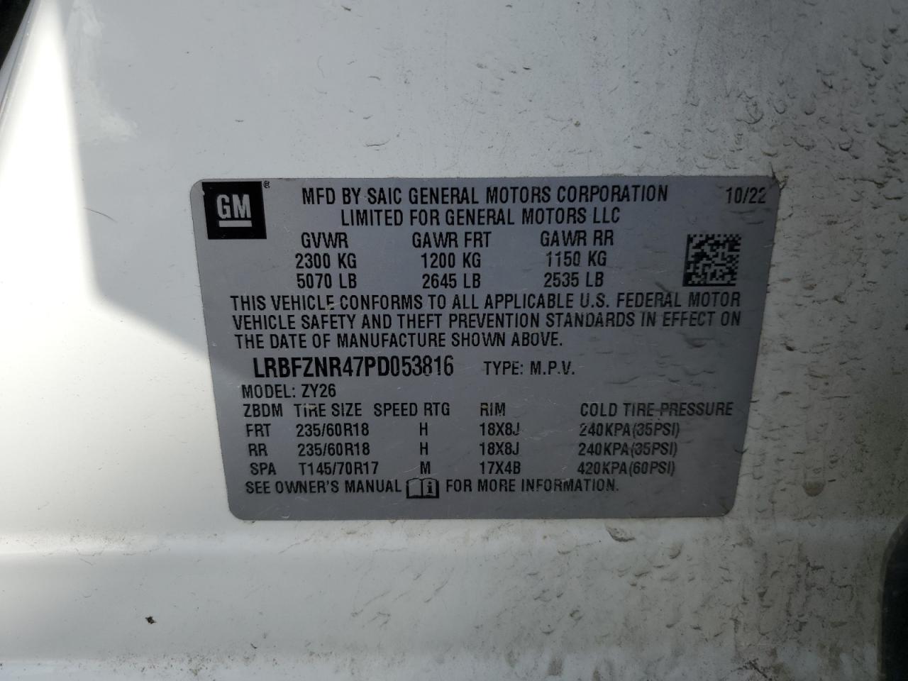 2023 Buick Envision Essence VIN: LRBFZNR47PD053816 Lot: 84757975
