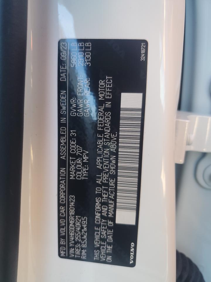 2024 Volvo Xc60 Ultimate VIN: YV4H60DM6R1801423 Lot: 84453245