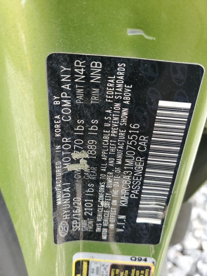 2021 Hyundai Venue Sel VIN: KMHRC8A31MU075516 Lot: 90693105