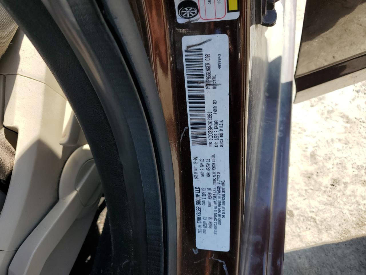 2012 Chrysler 200 Touring VIN: 1C3CCBBG4CN183991 Lot: 87039485