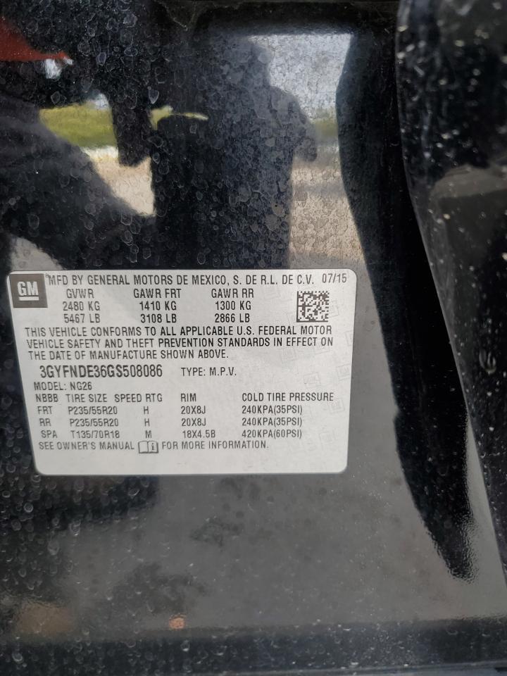 2016 Cadillac Srx Premium Collection VIN: 3GYFNDE36GS508086 Lot: 82728185