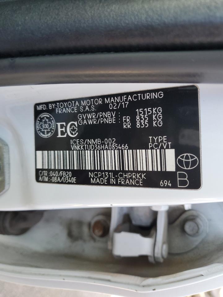 2017 Toyota Yaris L VIN: VNKKTUD36HA085466 Lot: 85565685