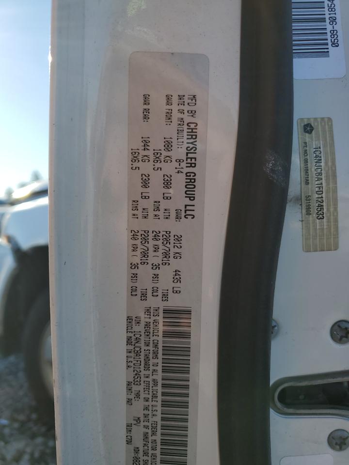 2015 Jeep Compass Sport VIN: 1C4NJCBA1FD124533 Lot: 82342125