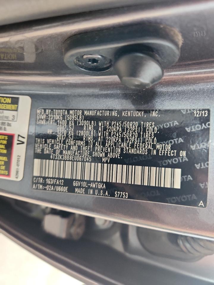 2014 Toyota Venza Le VIN: 4T3ZK3BB8EU067045 Lot: 86155975