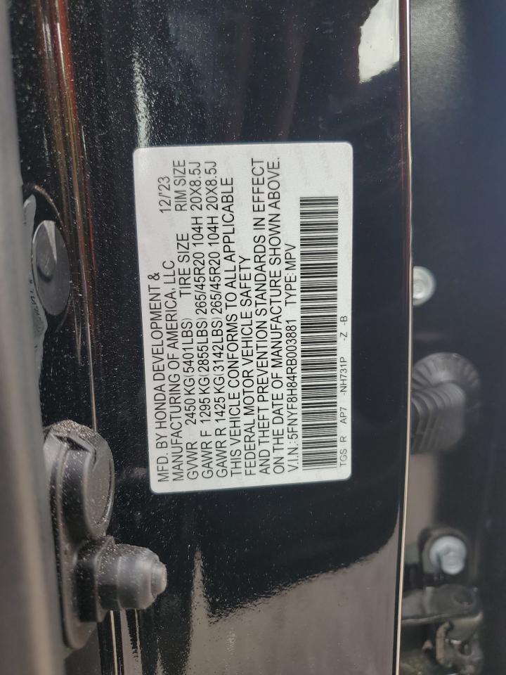 2024 Honda Passport Black Edition VIN: 5FNYF8H84RB003881 Lot: 82752445
