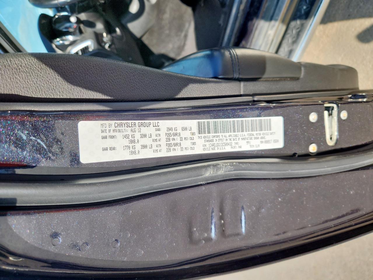 2013 Dodge Durango Crew VIN: 1C4RDJDG1DC509432 Lot: 84613505