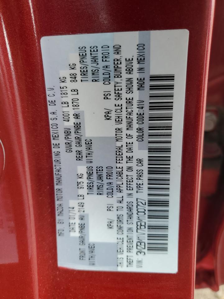 2014 Mazda 3 Touring VIN: 3MZBM1V76EM100727 Lot: 90309655