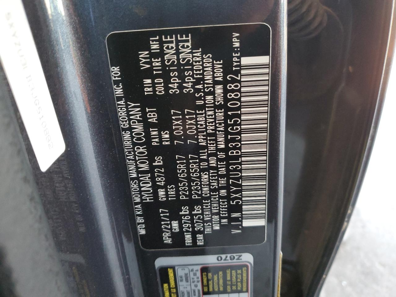 2018 Hyundai Santa Fe Sport VIN: 5XYZU3LB3JG510882 Lot: 86169915