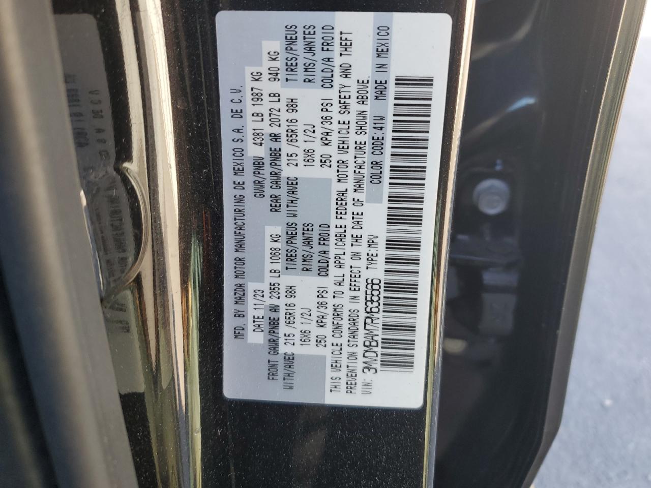 2024 Mazda Cx-30 VIN: 3MVDMBAM7RM635566 Lot: 86467115