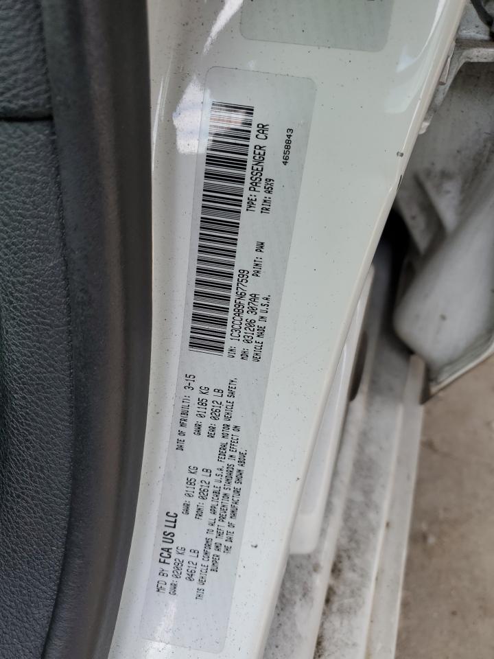 2015 Chrysler 200 Limited VIN: 1C3CCCAB9FN677599 Lot: 82426635