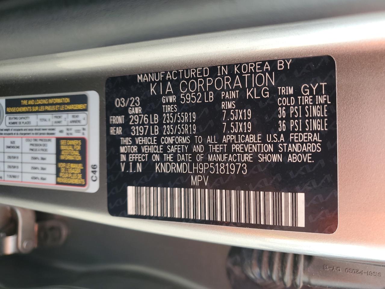 2023 Kia Sorento Sx Prestige VIN: KNDRMDLH9P5181973 Lot: 86451935