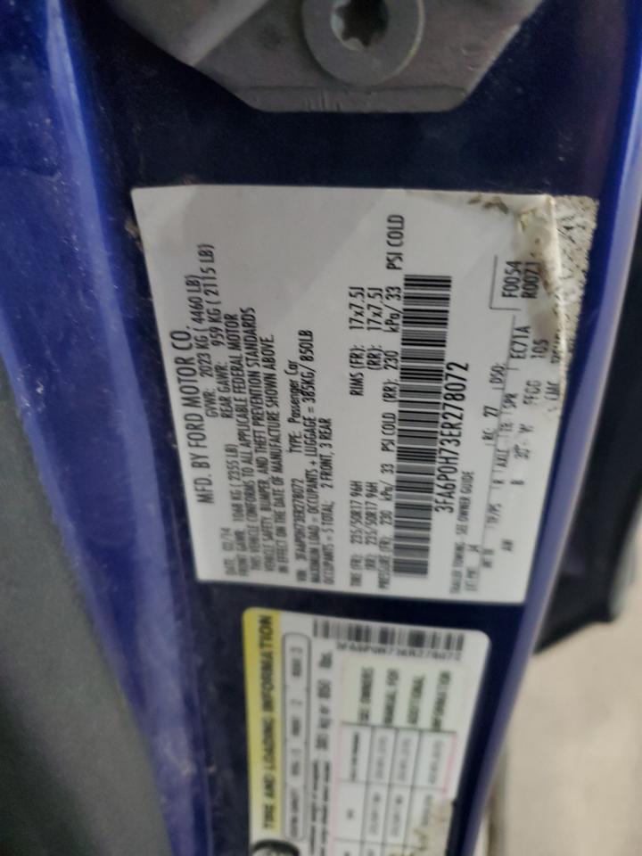 2014 Ford Fusion Se VIN: 3FA6P0H73ER278072 Lot: 85827185