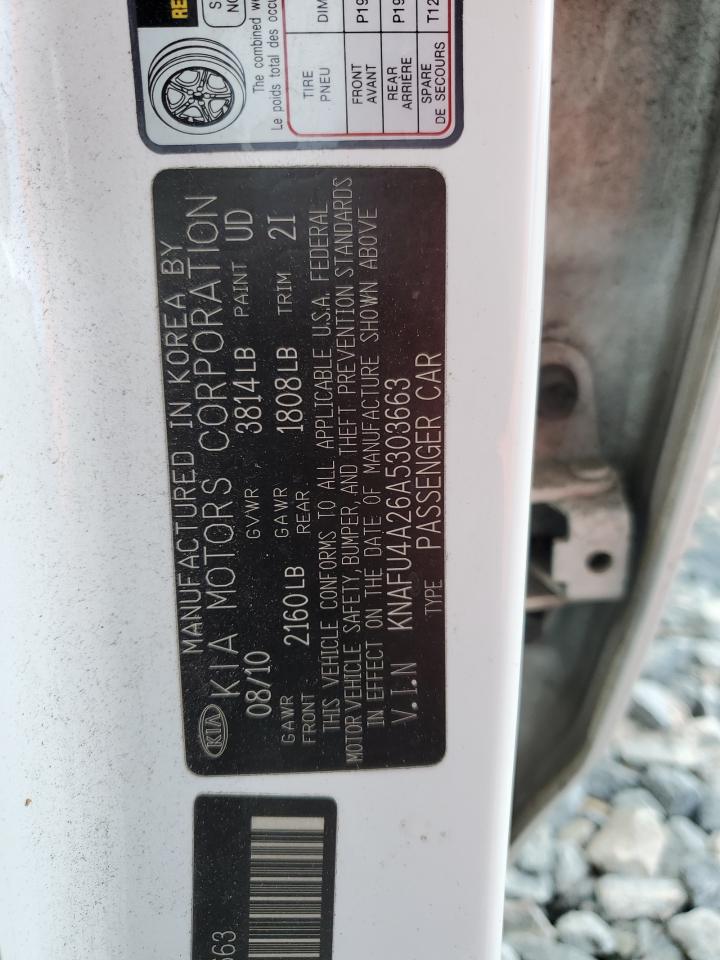 2010 Kia Forte Ex VIN: KNAFU4A26A5303663 Lot: 84962295