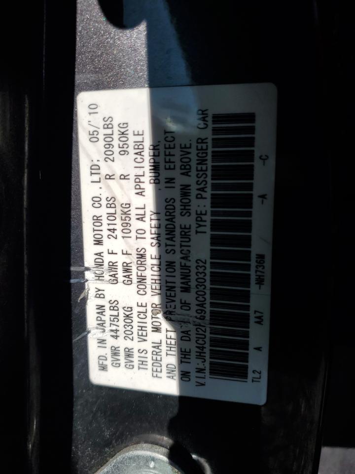 2010 Acura Tsx VIN: JH4CU2F69AC030332 Lot: 86097625