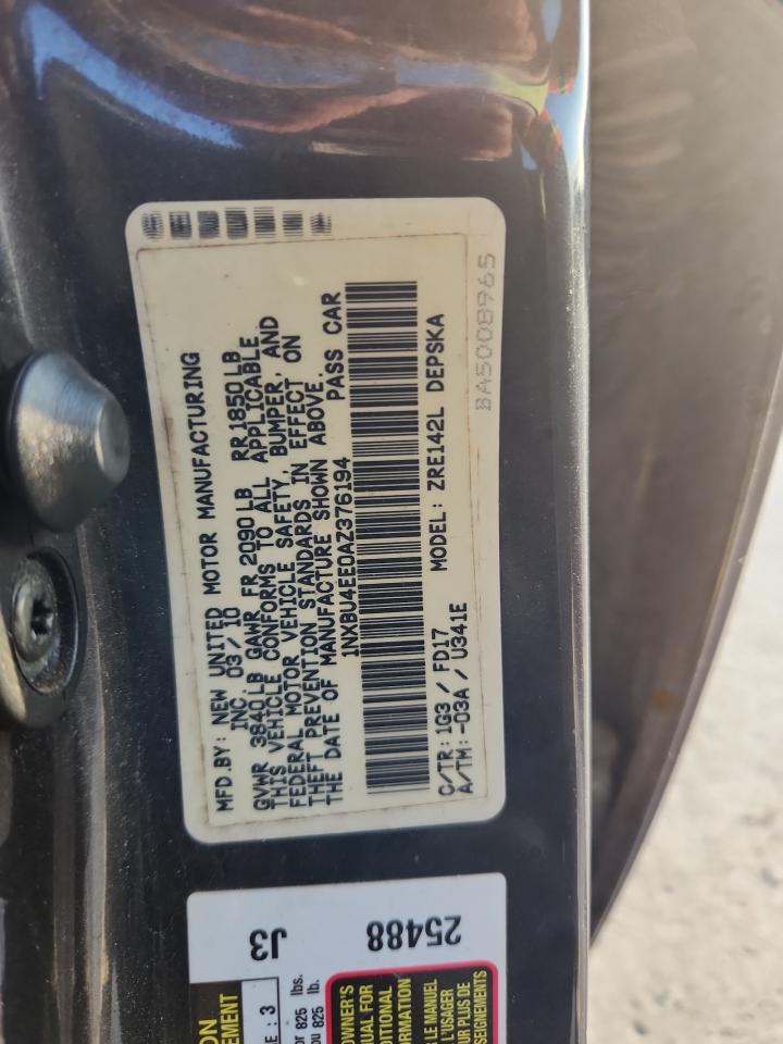 2010 Toyota Corolla Base VIN: 1NXBU4EE0AZ376194 Lot: 84481085