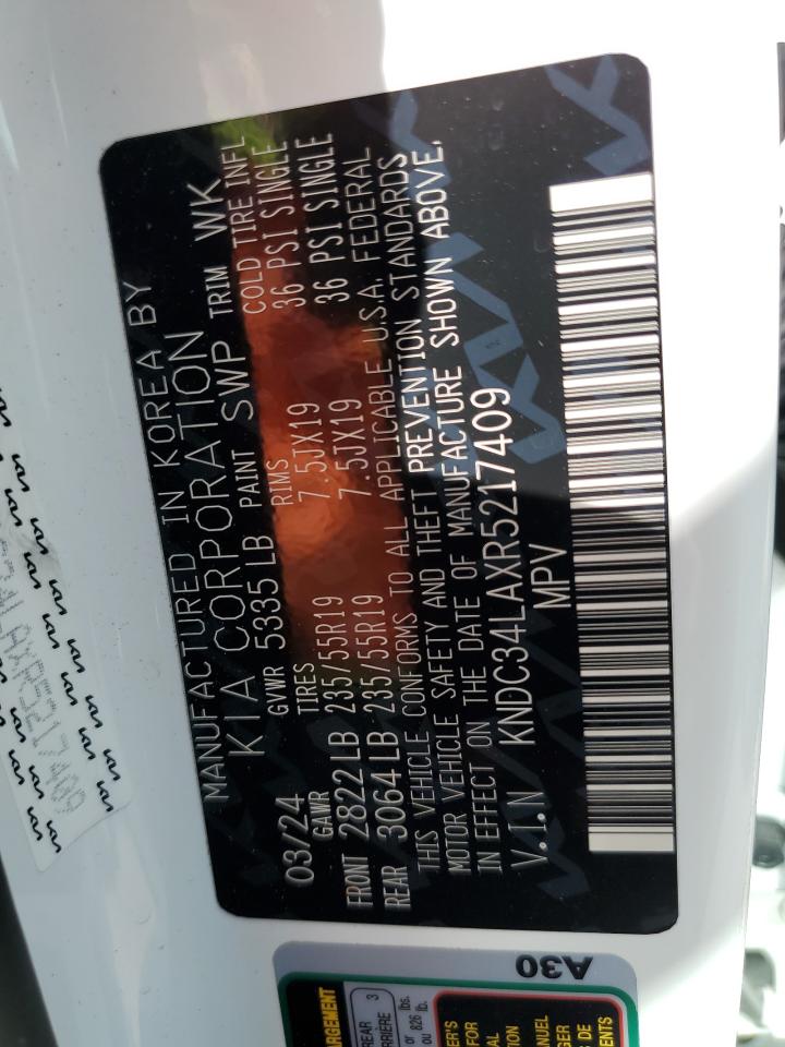 2024 Kia Ev6 Light VIN: KNDC34LAXR5217409 Lot: 84632695