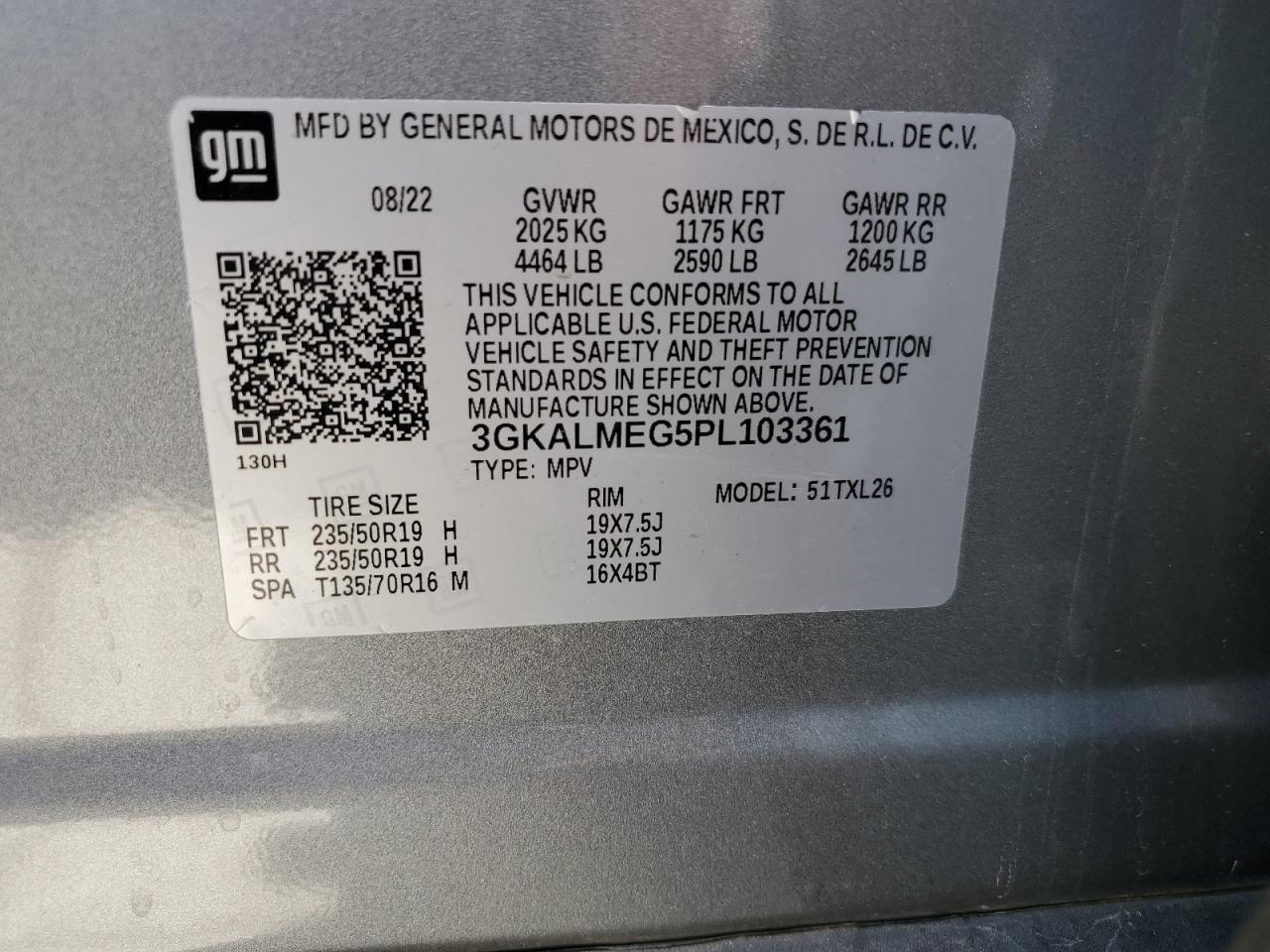 2023 GMC Terrain Sle VIN: 3GKALMEG5PL103361 Lot: 85359305