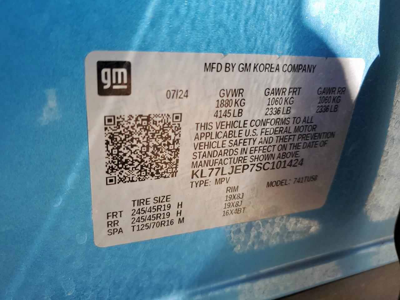 2025 Chevrolet Trax 2Rs VIN: KL77LJEP7SC101424 Lot: 90821835