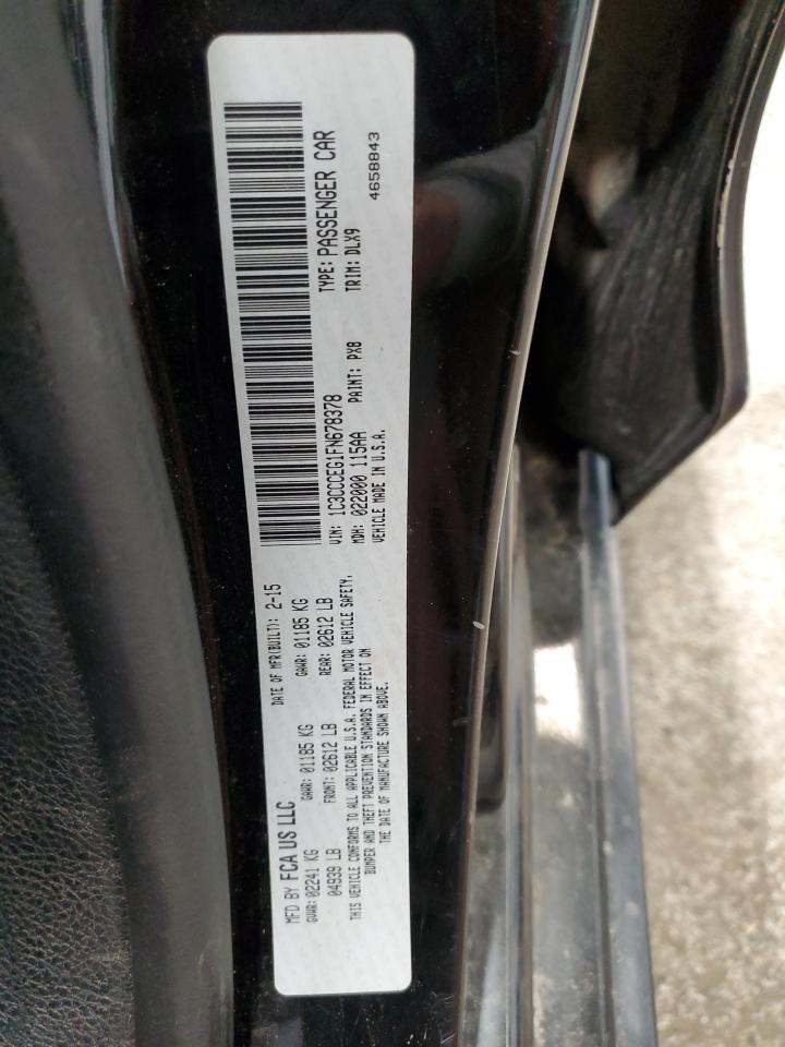 2015 Chrysler 200 C VIN: 1C3CCCEG1FN678378 Lot: 87265475