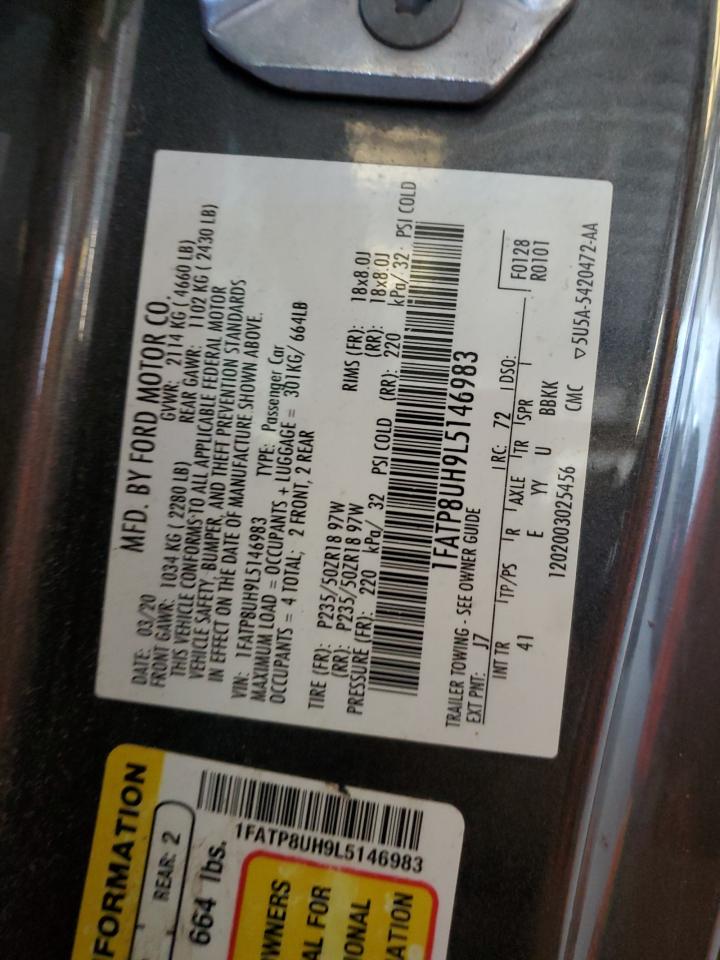 2020 Ford Mustang VIN: 1FATP8UH9L5146983 Lot: 85545975