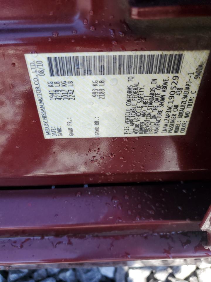 2010 Nissan Altima Base VIN: 1N4AL2AP3AC190529 Lot: 90031165