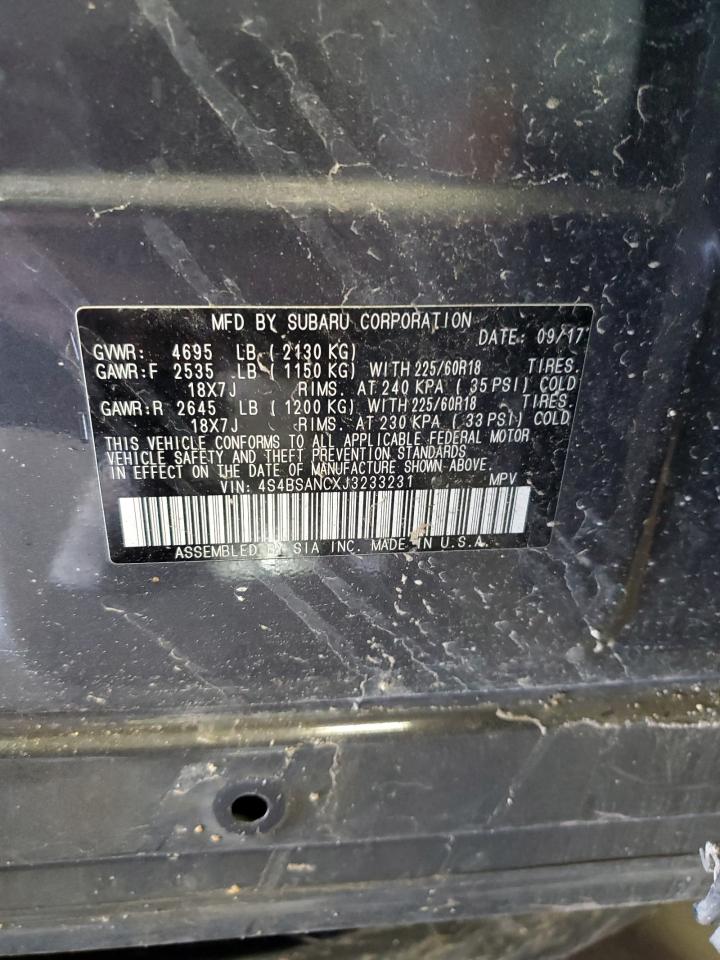 2018 Subaru Outback 2.5I Limited VIN: 4S4BSANCXJ3233231 Lot: 84298005