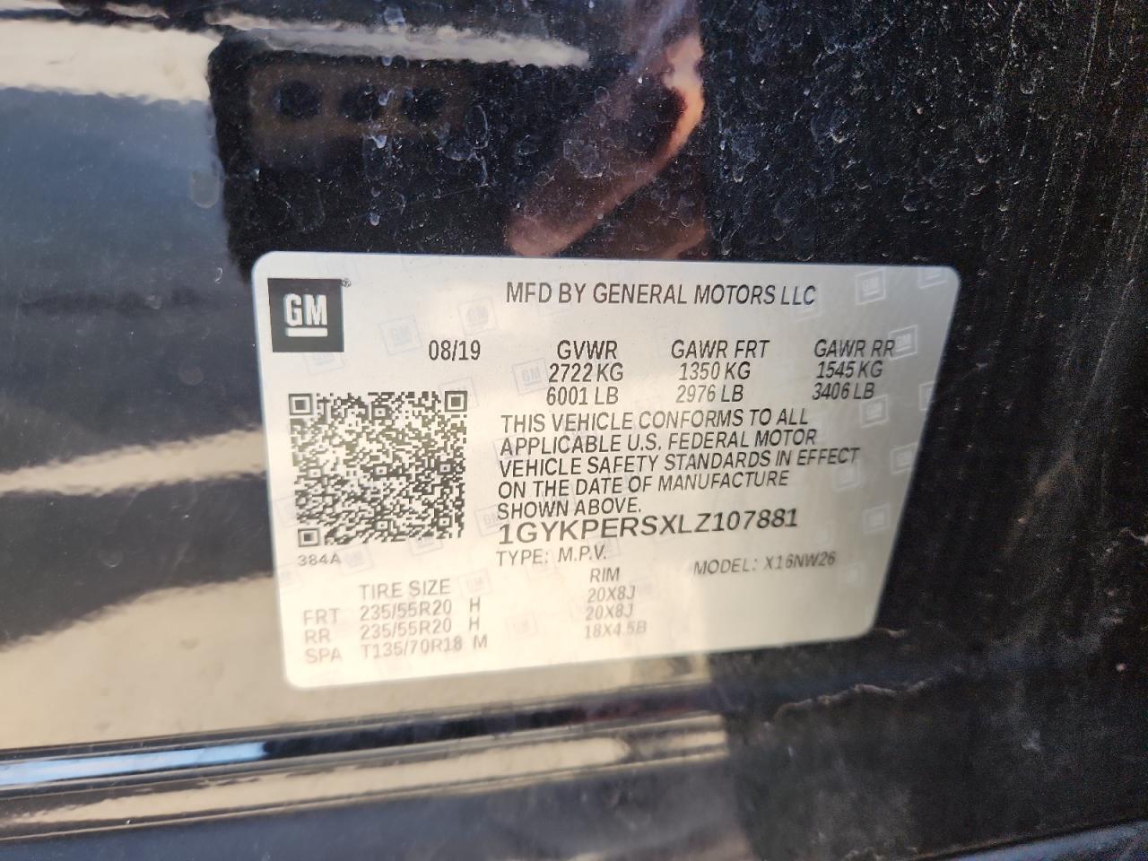 2020 Cadillac Xt6 Platinum Premium Luxury VIN: 1GYKPERSXLZ107881 Lot: 90104265