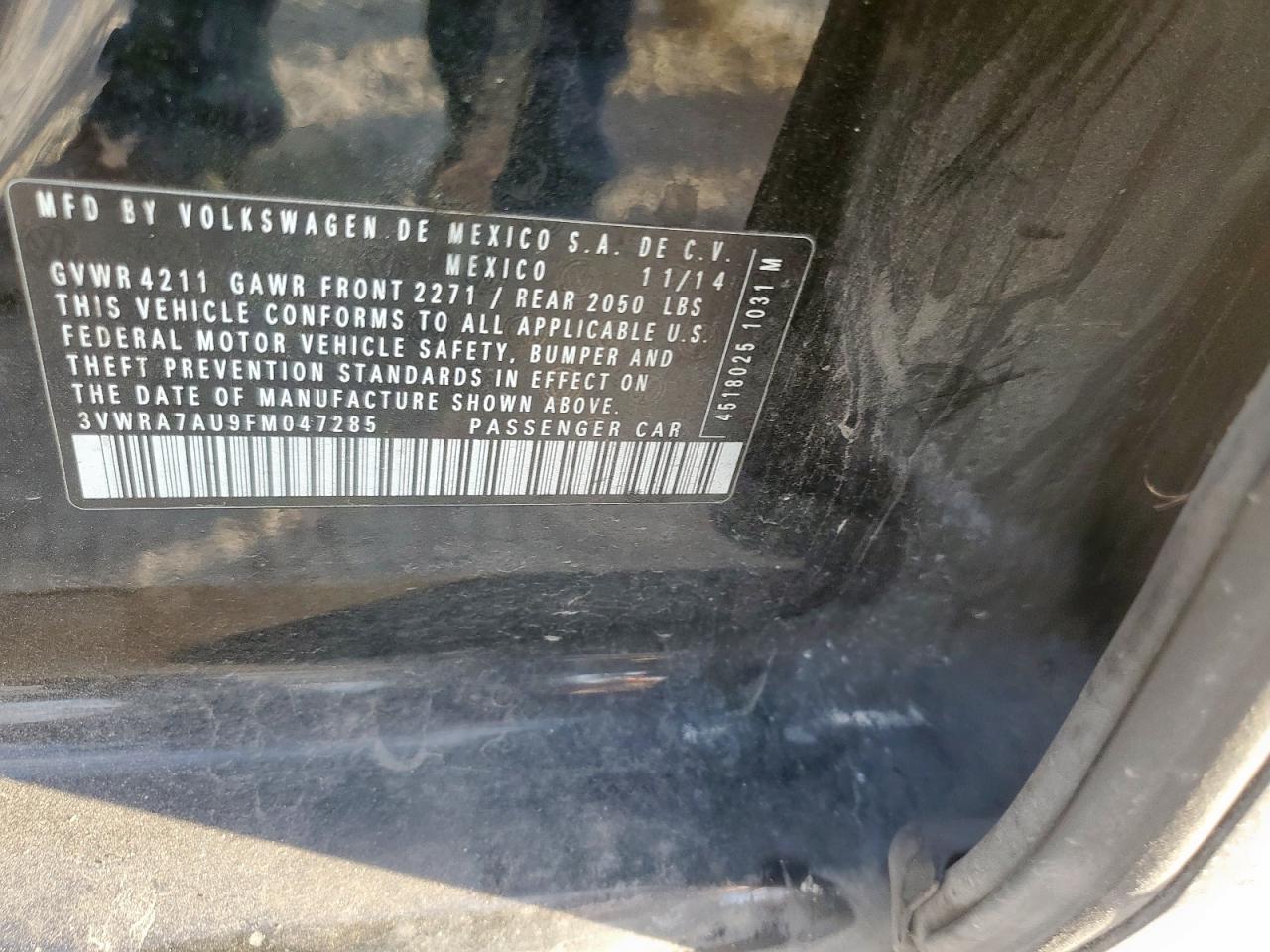 2015 Volkswagen Golf Tdi VIN: 3VWRA7AU9FM047285 Lot: 85783935