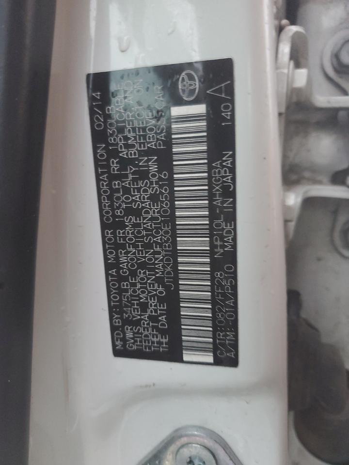 2014 Toyota Prius C VIN: JTDKDTB30E1065616 Lot: 90463875