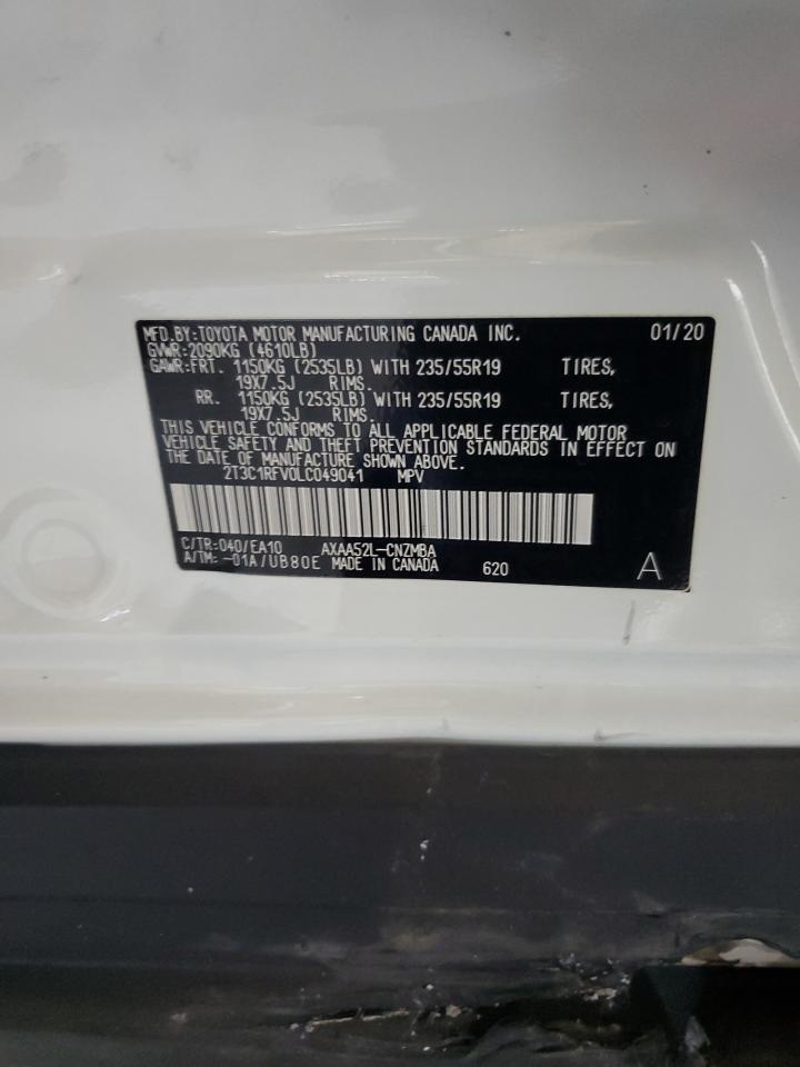 2020 Toyota Rav4 Xle Premium VIN: 2T3C1RFV0LC049041 Lot: 89884805