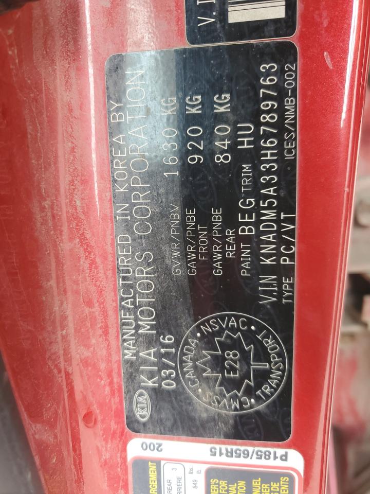 2017 Kia Rio Lx VIN: KNADM5A33H6789763 Lot: 86194855