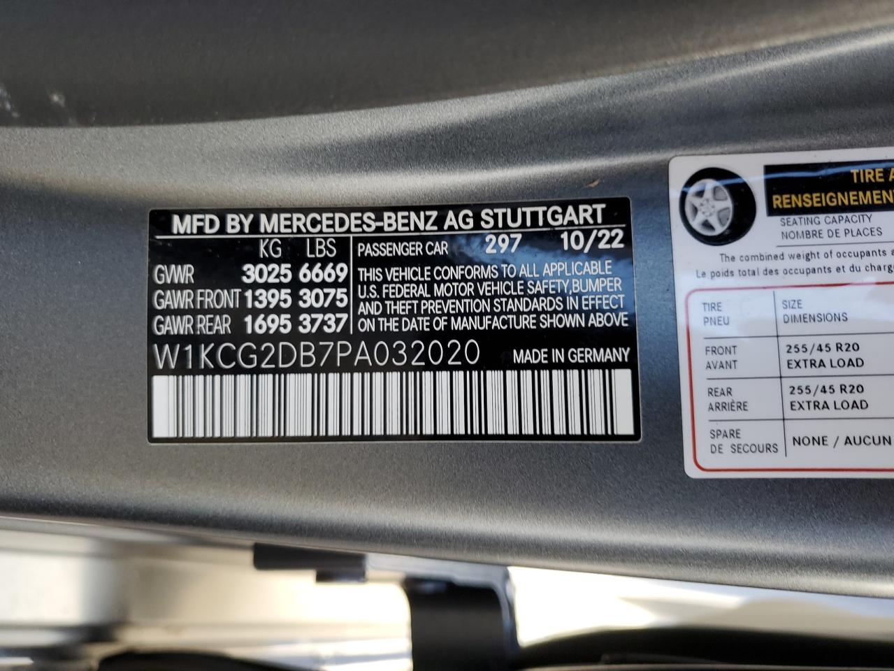 2023 Mercedes-Benz Eqs Sedan 450+ VIN: W1KCG2DB7PA032020 Lot: 85720175