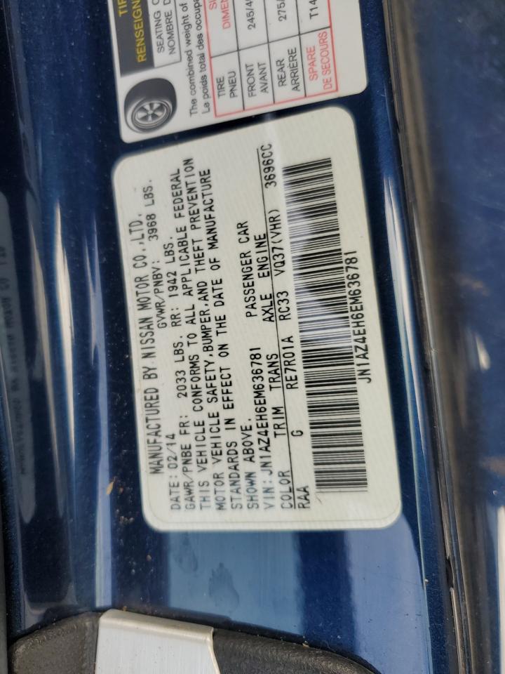 2014 Nissan 370Z Base VIN: JN1AZ4EH6EM636781 Lot: 86063145