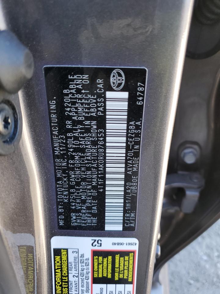 2024 Toyota Camry Xle VIN: 4T1F11AK0RU876453 Lot: 82197295