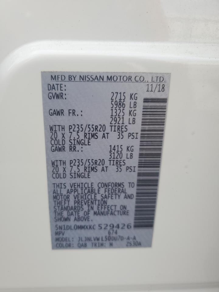 2019 Infiniti Qx60 Luxe VIN: 5N1DL0MMXKC529426 Lot: 85112025