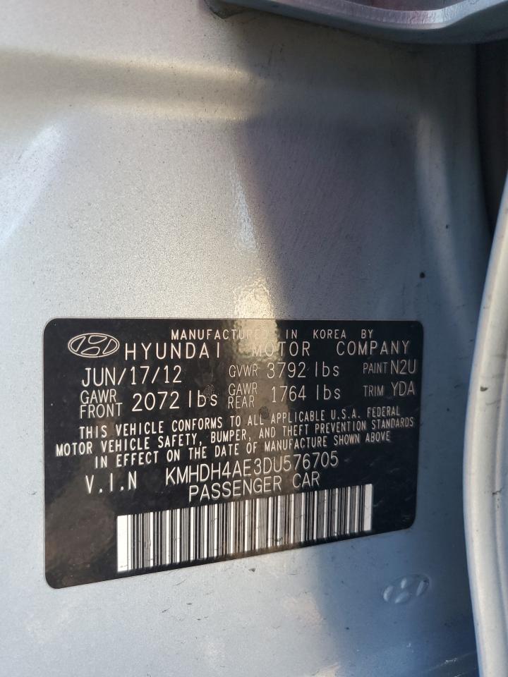 2013 Hyundai Elantra Gls VIN: KMHDH4AE3DU576705 Lot: 86470825