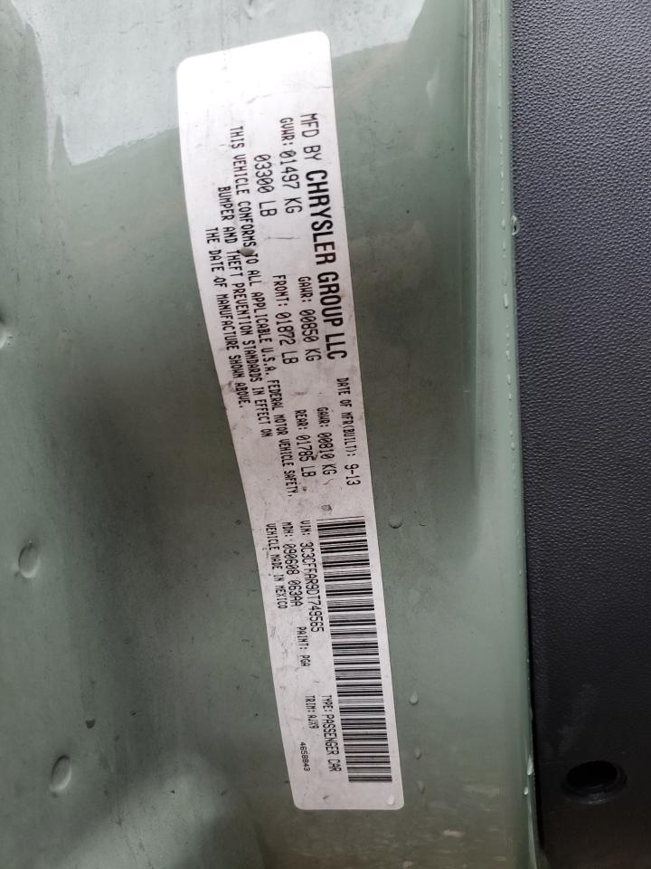 2013 Fiat 500 Pop VIN: 3C3CFFAR9DT749565 Lot: 86641985