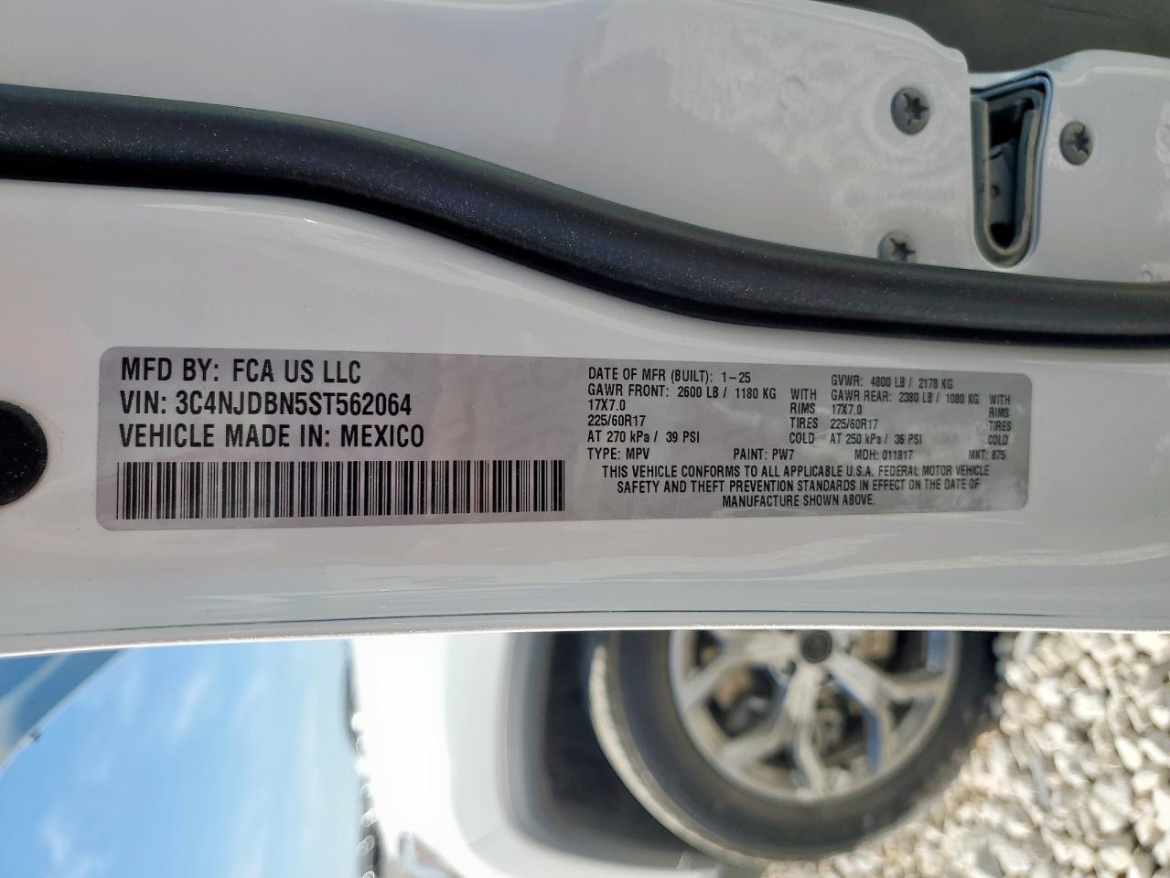 2025 Jeep Compass Latitude VIN: 3C4NJDBN5ST562064 Lot: 86304365