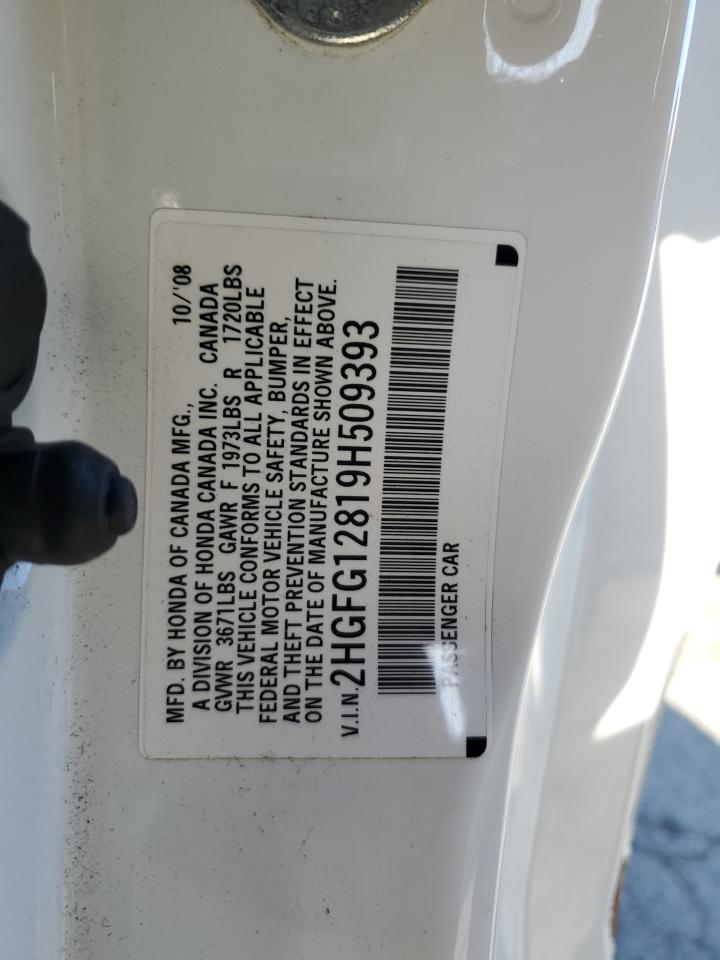 2009 Honda Civic Ex VIN: 2HGFG12819H509393 Lot: 86258315