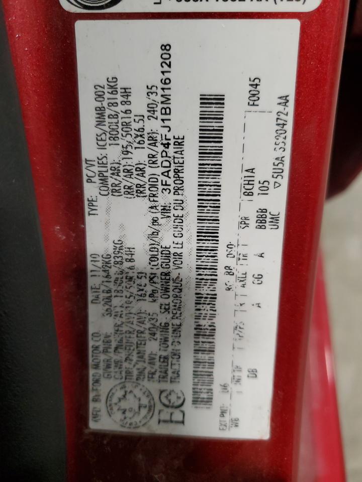 2011 Ford Fiesta Ses VIN: 3FADP4FJ1BM161208 Lot: 87441915