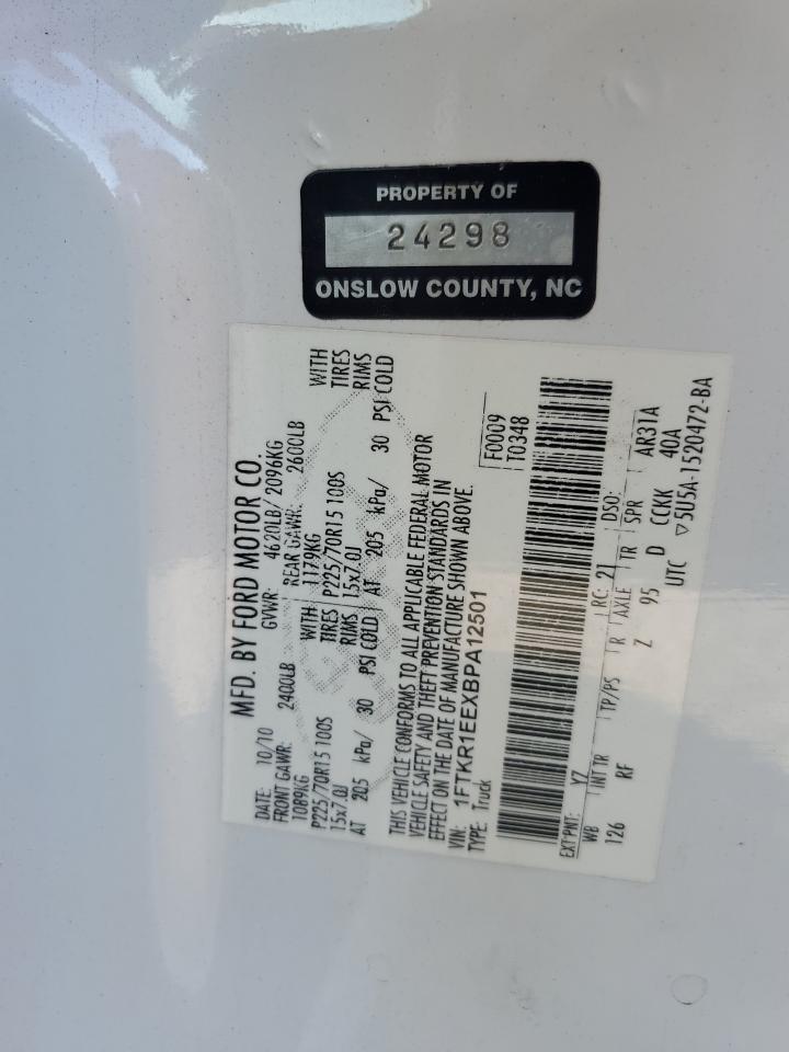 2011 Ford Ranger Super Cab VIN: 1FTKR1EEXBPA12501 Lot: 86212375