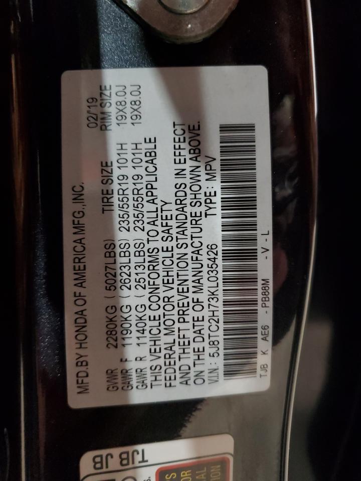 2019 Acura Rdx Advance VIN: 5J8TC2H73KL035426 Lot: 89810705