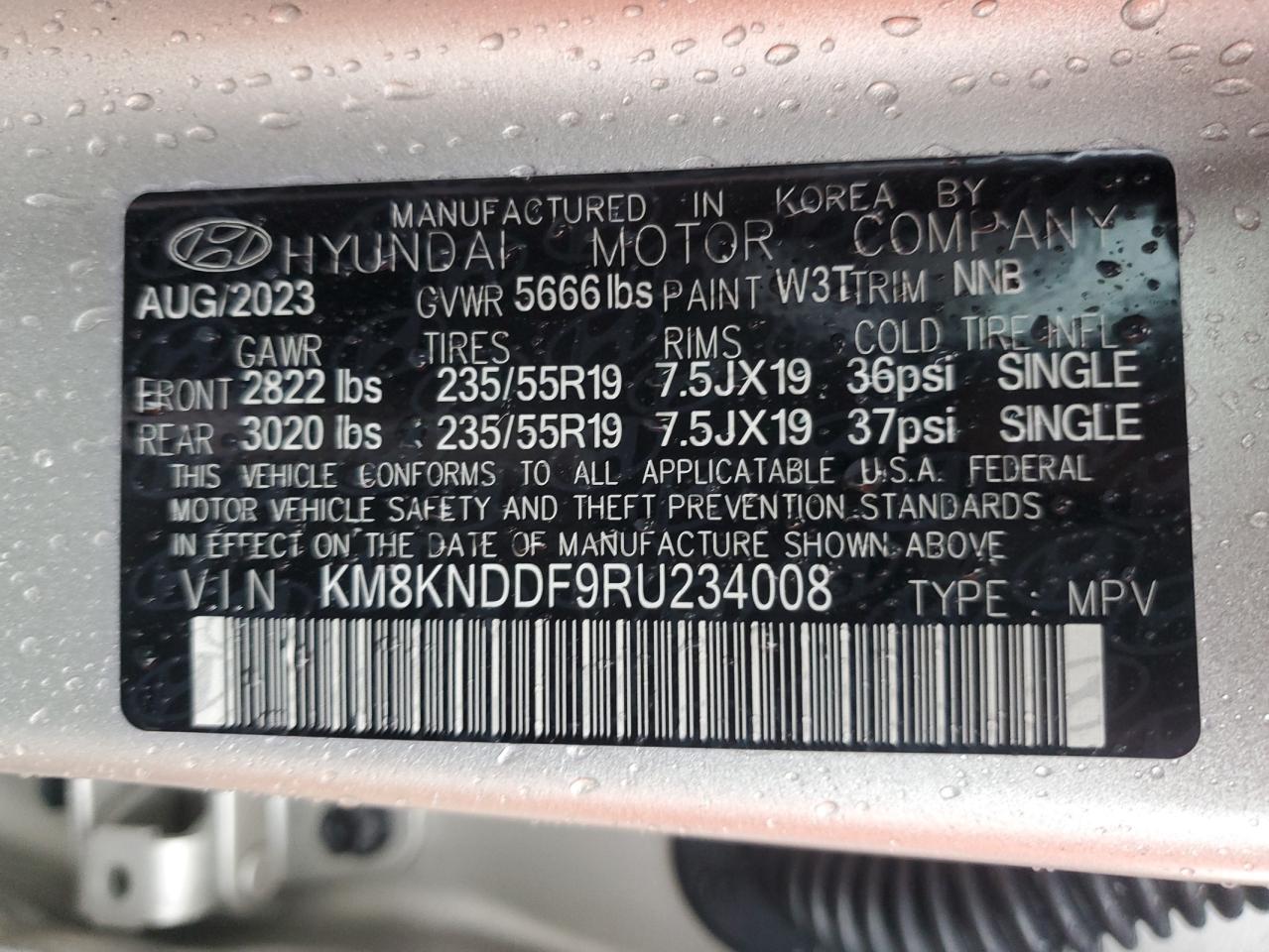 2024 Hyundai Ioniq 5 Sel VIN: KM8KNDDF9RU234008 Lot: 85197835