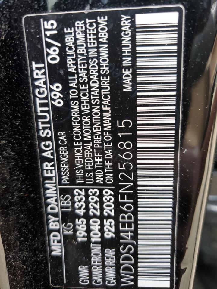 2015 Mercedes-Benz Cla 250 VIN: WDDSJ4EB6FN256815 Lot: 82286635