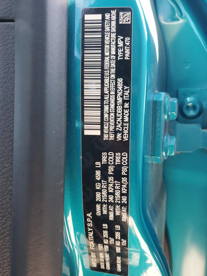 2021 Jeep Renegade Latitude VIN: ZACNJDBB1MPN34856 Lot: 82589835