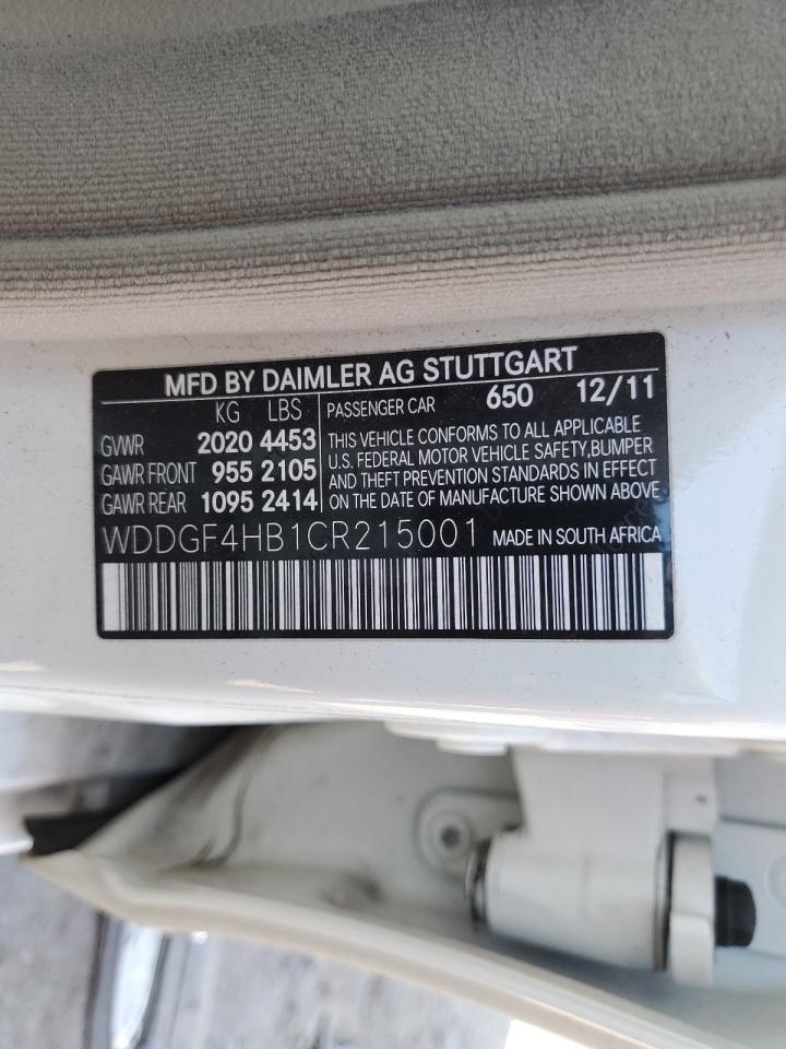 2012 Mercedes-Benz C 250 VIN: WDDGF4HB1CR215001 Lot: 81078235