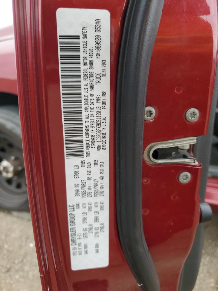 2012 Dodge Ram 1500 St VIN: 1C6RD6FK9CS112013 Lot: 80896735